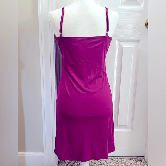 Nordstrom V Neck Mini Slip Dress Womens XS Pink Purple Stretchy NWOT Adjustable - Picture 3 of 12